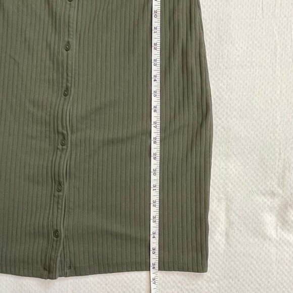 GAP Olive Green Button-Front Shirt Dress | Size Medium - Picture 5 of 7